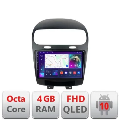 Navigatie Fiat Freemont Dodge Journey 2012-2019 Android Ecran QLED octa core 4+64 carplay android auto KIT-freemont+EDT-E309V3 | Ambient Garage
