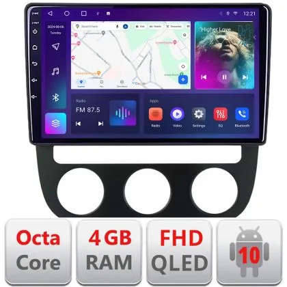 Navigatie VW Golf 5 2004-2010 clima automatica Android radio gps internet 4+64 carplay android auto KIT-golf5-automatic+EDT-E310v3 | Ambient Garage