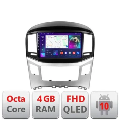 Navigatie Hyundai H1 Starex 2016- B-H1 Android Ecran QLED octa core 4+64 carplay android auto KIT-h1+EDT-E309V3 | Ambient Garage