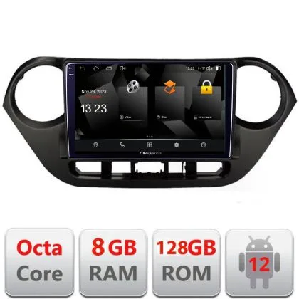 Navigatie Hyundai I10 2013-2019 5960Pro-HY38 Android Octa Core Qualcomm 2K Qled 8+128 DTS DSP 360 4G Optical | Ambient Garage