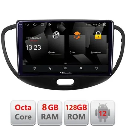 Navigatie Hyundai I10 2007-2013 Android radio gps internet octa core 8+128 carplay android auto | Ambient Garage