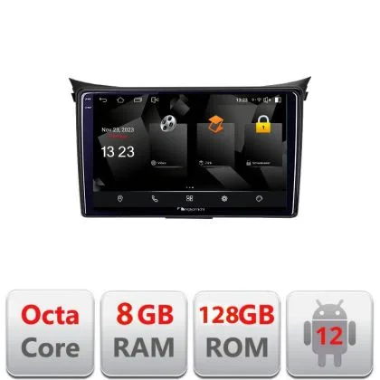 Navigatie Hyundai I30 2011-2016 Android Octa Core Qualcomm 2K Qled 8+128 DTS DSP 360 4G Optical | Ambient Garage