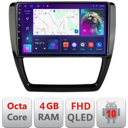 Navigatie VW Jetta 2011-2018 B-JETTB-15 Android Ecran QLED octa core 4+64 carplay android auto KIT-JETTA-15+EDT-E310V3 | Ambient Garage