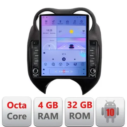 Navigatie Nissan Micra 2010-2014 Android radio gps internet  Octa Core 4+64 LTE KIT-micra2010+EDT-E709 | Ambient Garage