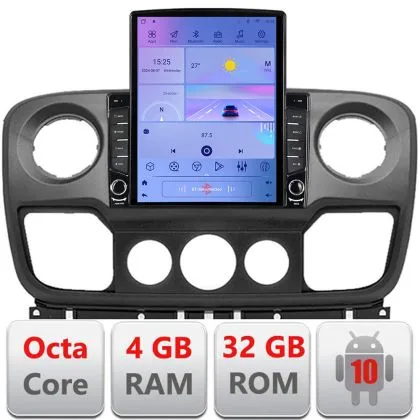 Navigatie Opel Movano, Renault Master 2010-2021 Android radio gps internet Octa Core 4+64GB 9.7" tip Tesla LTE | Ambient Garage