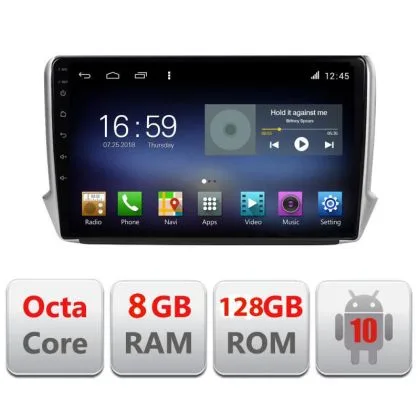 Navigatie Peugeot 208 2008 F-PSA Octa Core cu Android Radio Bluetooth Internet GPS WIFI DSP Octa Core 8+128GB 4G | Ambient Garage