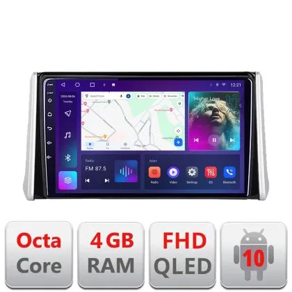 Navigatie Toyota RAV4 2018 Android Ecran QLED octa core 4+64 carplay android auto KIT-RAV4+EDT-E309V3 | Ambient Garage