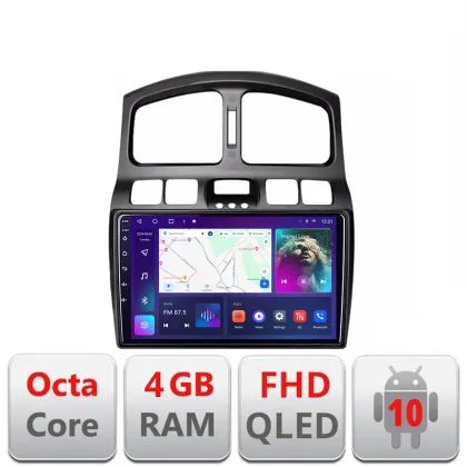 Navigatie Hyundai Santa Fe 2000-2006 Android Ecran QLED octa core 4+64 carplay android auto KIT-santafe-old+EDT-E309V3 | Ambient Garage
