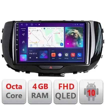 Navigatie Kia Soul 2020- B-soul Android Ecran QLED octa core 4+64 carplay android auto kit-soul+EDT-E309V3 | Ambient Garage