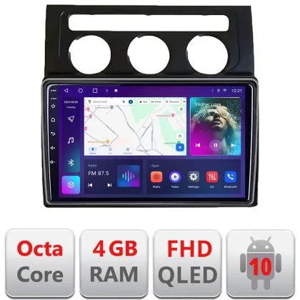 Navigatie VW Touran 2003-2009 clima automata B-touran2 Android Ecran QLED octa core 4+64 carplay android auto kit-touran2+EDT-E310V3 | Ambient Garage