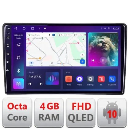 Navigatie Ford Transit 2019- varianta radio cd simplu Android Ecran QLED octa core 4+64 carplay android auto KIT-transit-2019-a+EDT-E309V3 | Ambient Garage