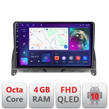 Navigatie Mercedes W204 2008-2012 B-W204 Android Ecran QLED octa core 4+64 carplay android auto KIT-W204+EDT-E309V3 | Ambient Garage