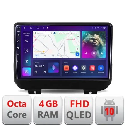 Navigatie Jeep Wrangler 2018- B-WRANGLER Android Ecran QLED octa core 4+64 carplay android auto KIT-WRANGLER+EDT-E309V3 | Ambient Garage