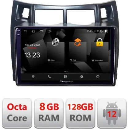 Navigatie Toyota Yaris 2008-2011 5960Pro-YARIS08 Android Octa Core Qualcomm 2K Qled 8+128 DTS DSP 360 4G Optical | Ambient Garage