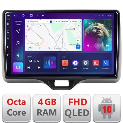 Navigatie Toyota Yaris 2020- Android radio gps internet 4+64 carplay android auto kit-yaris2020+EDT-E310v3 | Ambient Garage